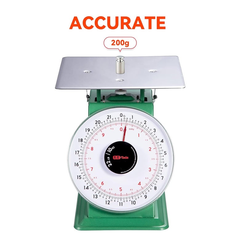 ta da 22-LBS Heavy Duty Portion-Control Mechanical Kitchen and Food Scale Industrial Dial Scale with Stainless Steel Platform - Image 2